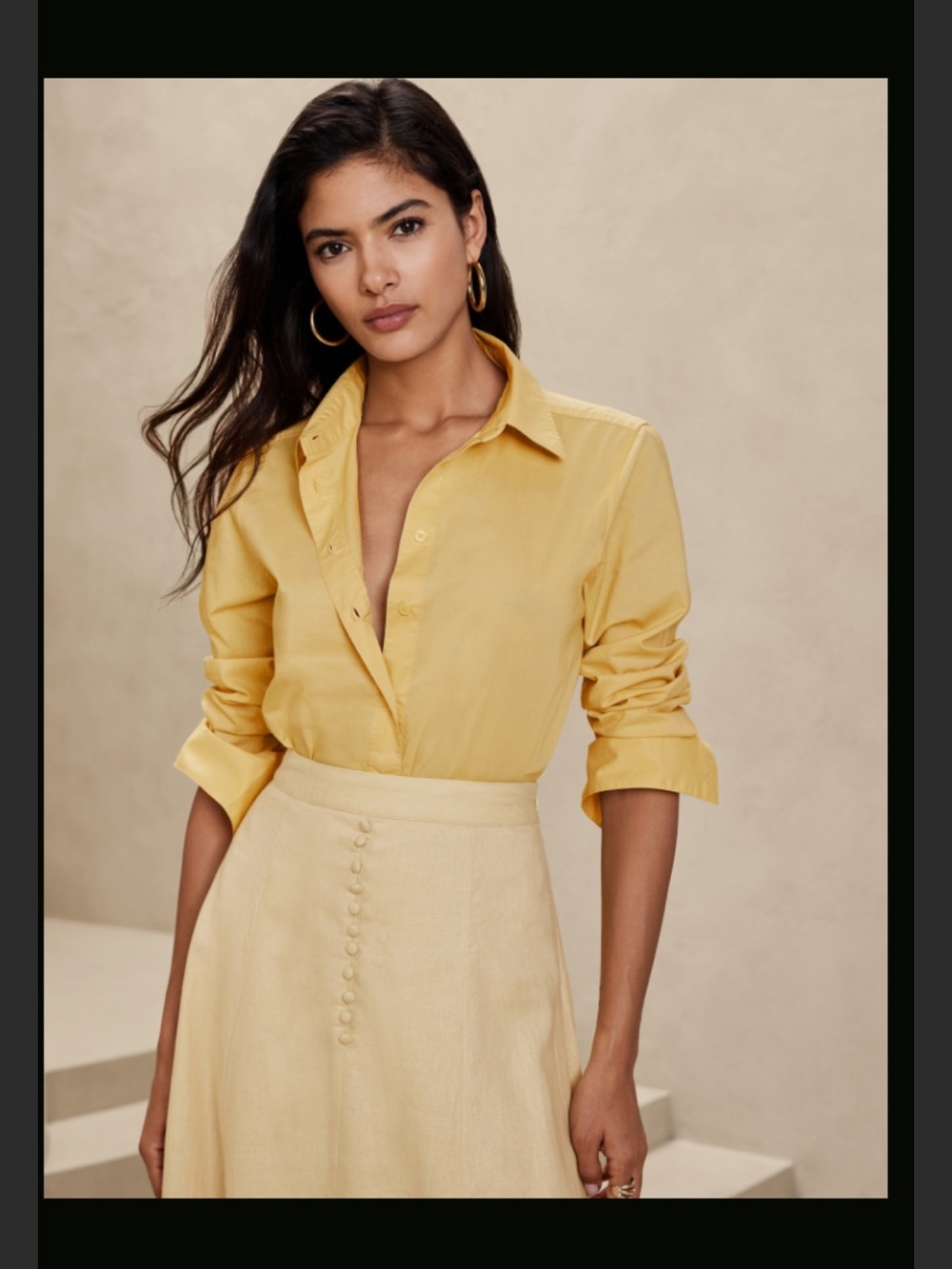 Banana Republic Sunlit Yellow Button-Down Shirt